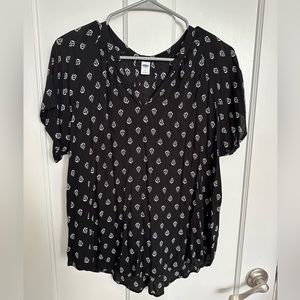 Black and White Blouse